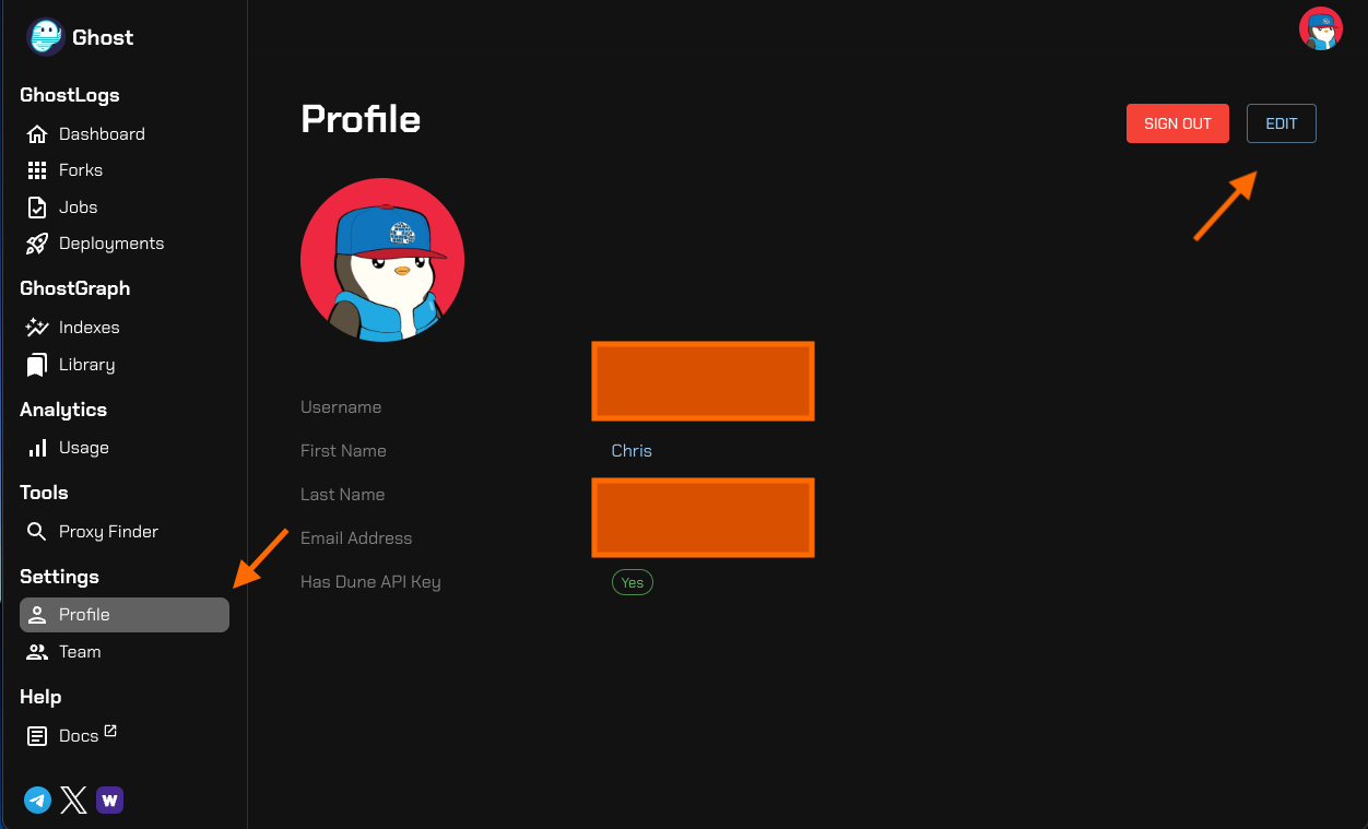 Profile Page